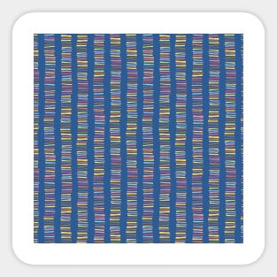 Vertical Papercut Stripes Blue Sticker